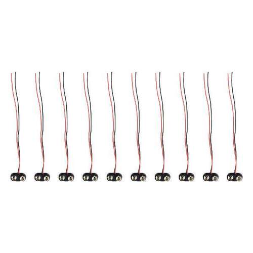 W Cable Battery Button 15 Cm 20pcs 9V Battery Clip Black