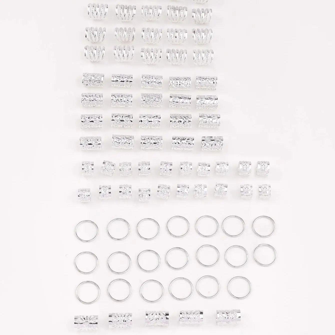 85pcs Hollow Out Hair Ring Accessories,Dreadlocks Beads Hair