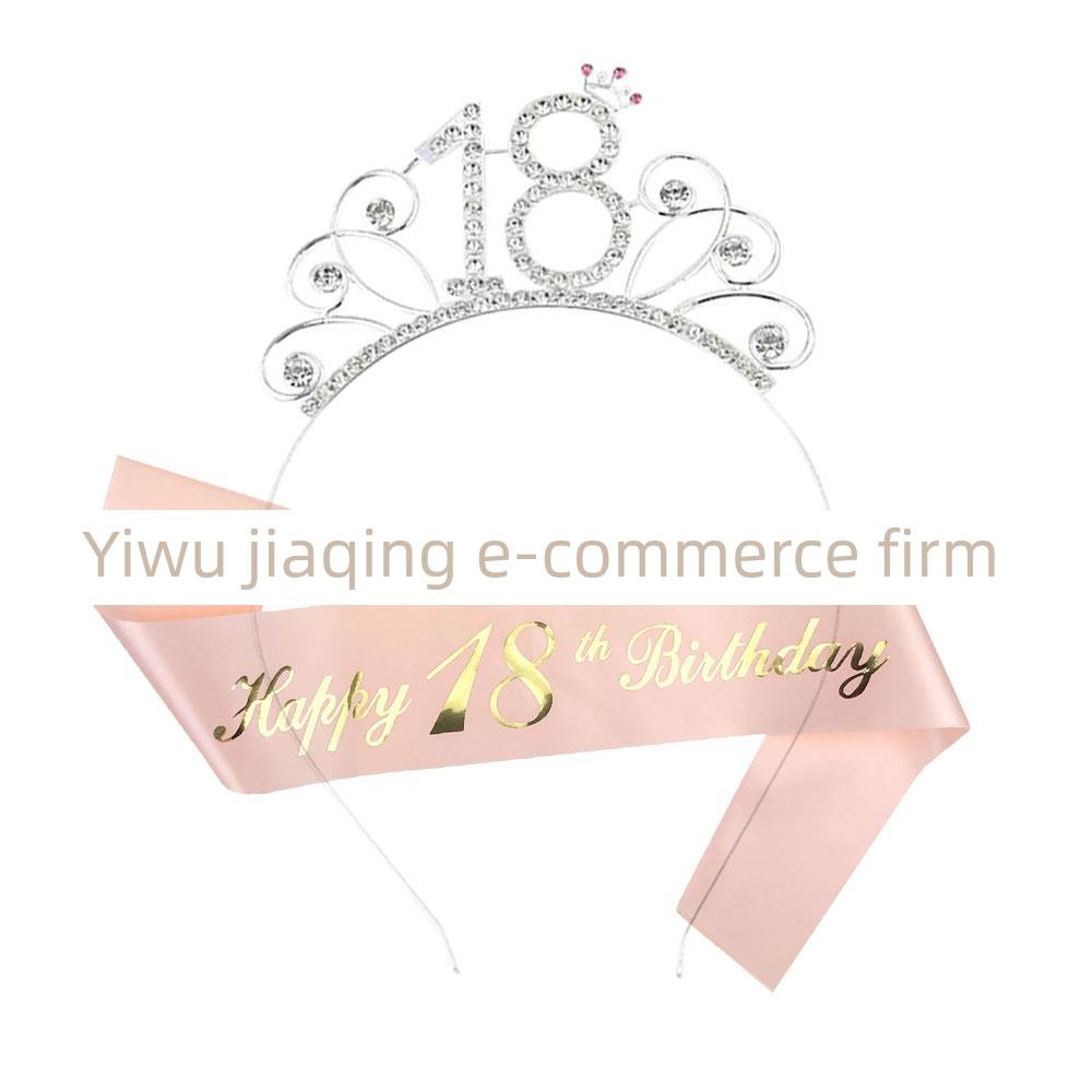 1pc Happy Birthday 18 21 30 40 50th Rose Gold Satin Sash Bir