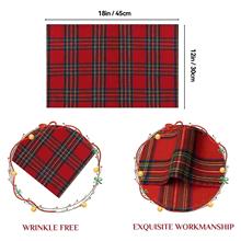 4pcs Table Napkin Christmas Placemats Red Soft Scottish Tart