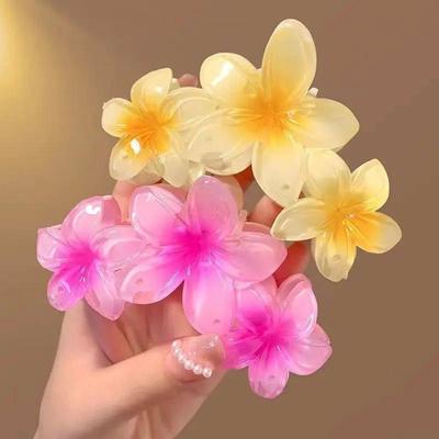 Fashion Gradient Egg Flower Hair Claws Clip Women Girls Swee