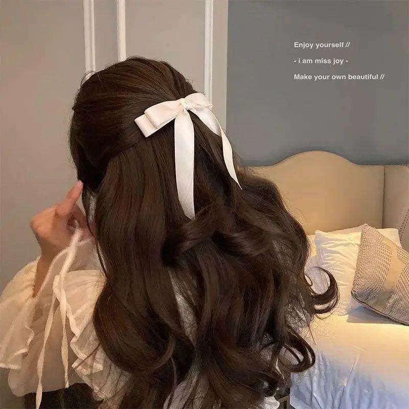 Fashion Cute Fabric Hair Bow Hairpin Women Ribbon Hair Clips