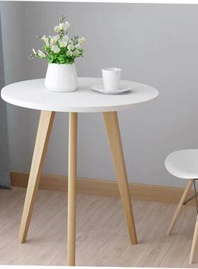 Small coffee table white circular table and chair a set tea