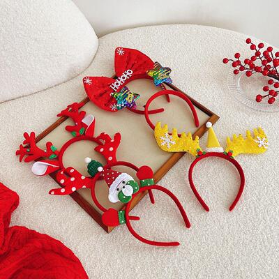 Christmas hairpin and antler snowman headband圣诞头箍