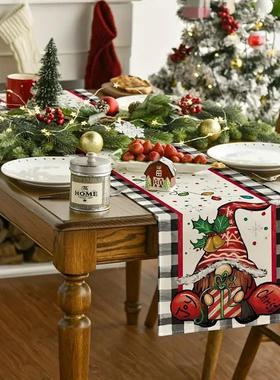 Christmas Table Runner Linen Heat Insulation Tablecloth Holi