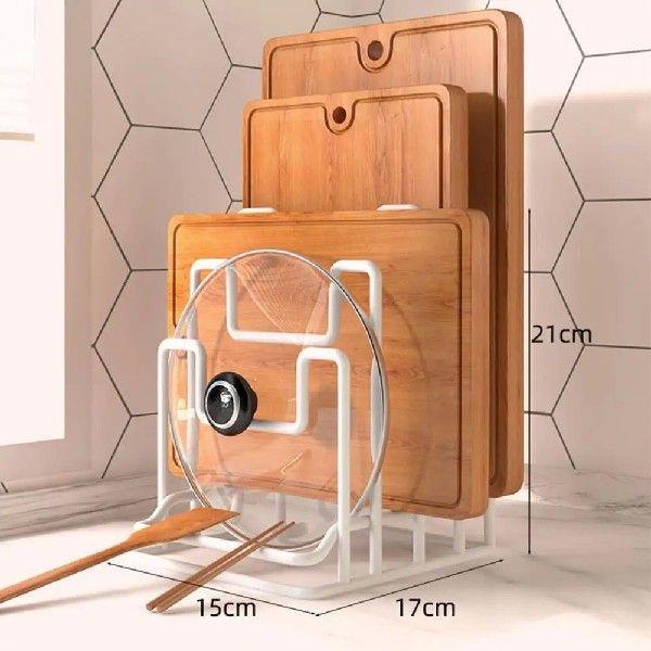 Pot Cover Rack Kitchen Countertop Organizer Stand for