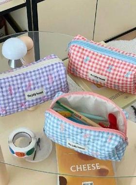 Bowknot Pen Bag Multi-function Large Capacity Floral