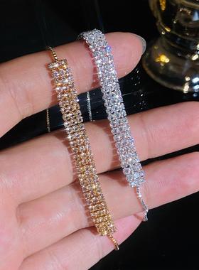 bracelet with rows of diamonds for women fashion claw chain