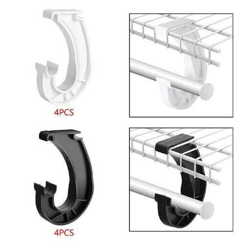 4 Pieces Closet Rod Support Bracket for Hanging Clothes