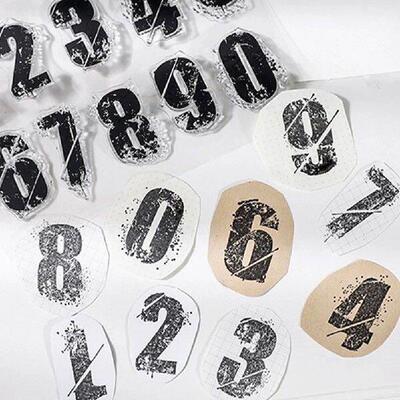Clear Stamps Table Text Transparent Stamp Seal Numbers