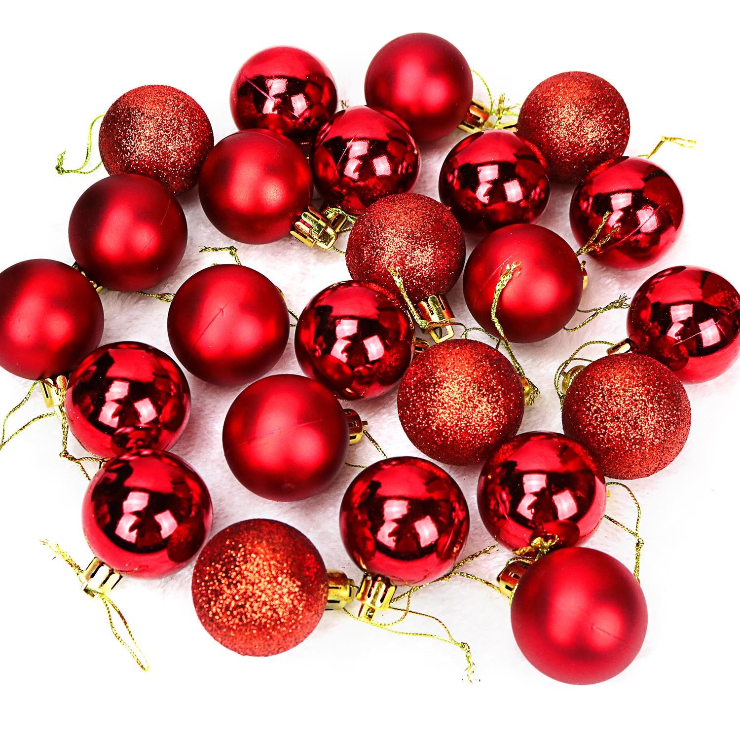 Christmas tree decorations 3/4/5/6/8cm Christmas balls圣诞球