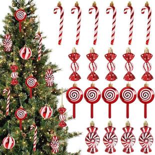 6pcs Christmas Lollipop Candy Cane Pendant Xmas Tree Hanging