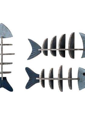 Fishbone Shape Wall Shelf Creative Beach Themed Unique