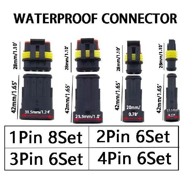 352pcs HID Waterproof Connector 1/2/3/4 Pins 26 Sets Car