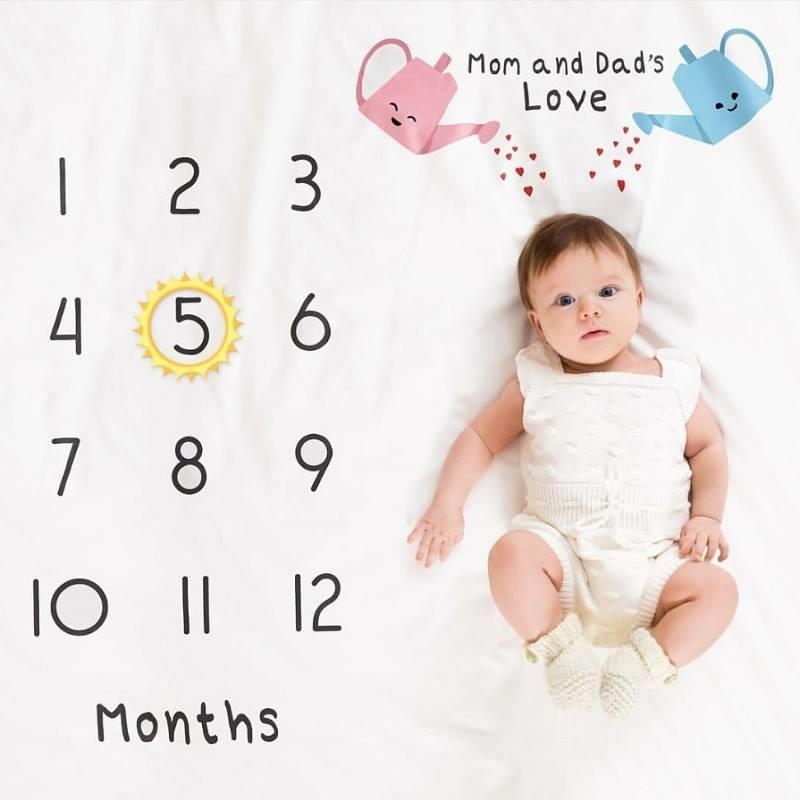 Baby Milestone Blanket Infant Photo Props Background Mats Po