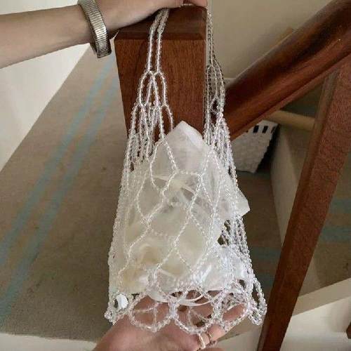 Hollow Out Beads Handmade Shoulder Bag For Women