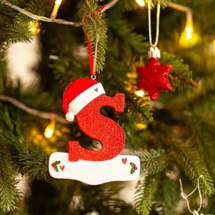Letter with Red Christmas Hanging Decoration Hat Pendant