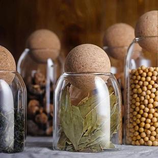 Jar with Bottle Glass Sealed Atorage Storage Lid Clear Cork