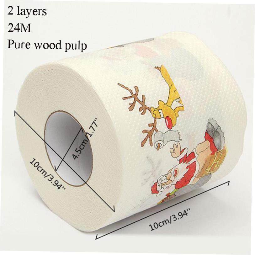 Christmas Toilet Paper Festival Theme Printed Wood Pulp Toil