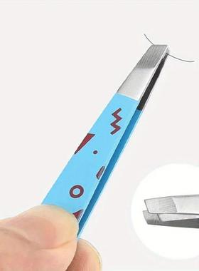 Stainless Steel Slanted Tip Eyebrow Tweezers-Cartoon Precisi