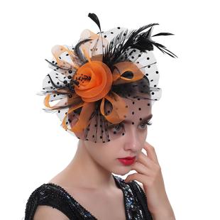 Flower Fascinator Hat Vintage Hair Feather Ladies Acce Women
