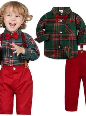 Baby Christmas Outfit Boy Kids Gentleman Formal Suit Toddler