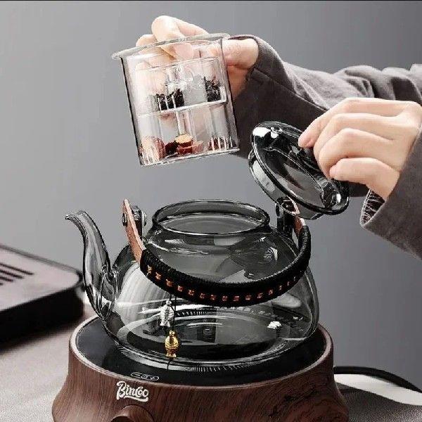 Steamable Teapot Household Glass Tea Maker High Temperature