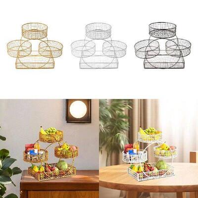 Tiered Fruit Basket Multipurpose Iron Mesh Produce Holder