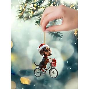Christmas dachshund decorations flat puppy 1PC bike acrylic