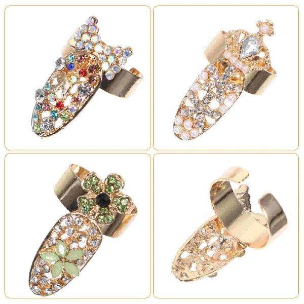 Open Nail Set Finger Accessories Ring Decoration Fingernail