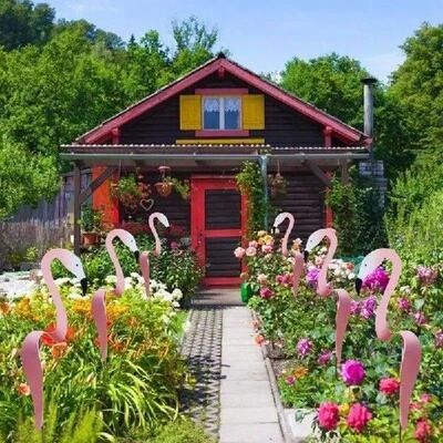 Pink Flamingo Yard Decorations Flamingo Garden Stake Swirl