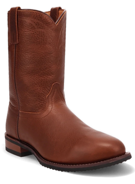 美国代购Laredo男靴秋季秋款中筒皮靴西部靴圆头低跟工装靴