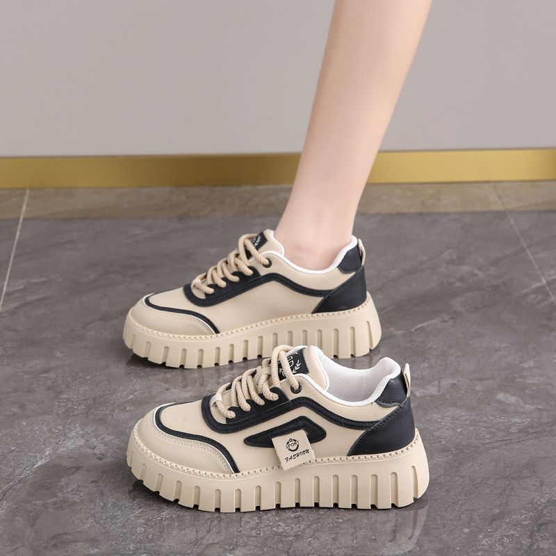 小白鞋运动跑步女学生厚底增高休闲板鞋增高透气运动板鞋潮休闲鞋