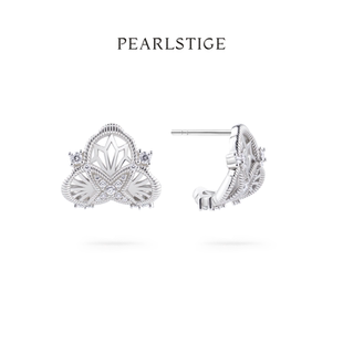 浪漫优雅灵漓锆石耳钉轻奢高级小众珠宝感耳饰 PEARLSTIGE至如法式