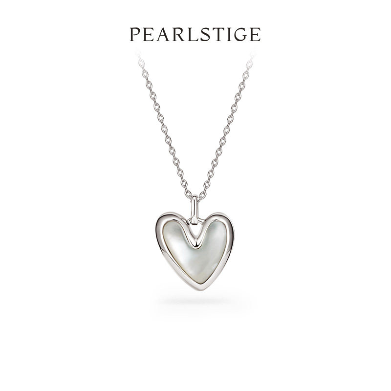 PEARLSTIGE至如爱神项链心形贝母锁骨链情人节礼物送女朋友礼盒
