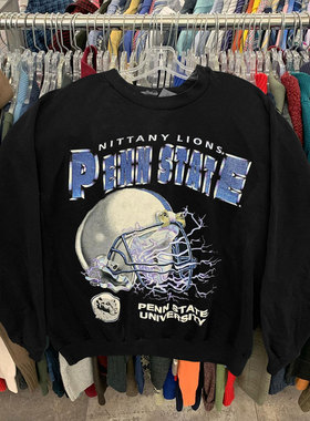 橄榄球队！Penn State Nittany Lions football美式复古圆领卫衣