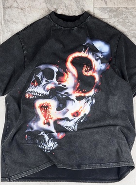 WASTELAND INFERNO FADE Tshirt荒地地狱美式复古嘻哈高街短袖T恤