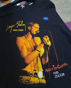爱丽丝囚徒Alice In Chains主唱Layne Staley纪念重磅复古短袖T恤