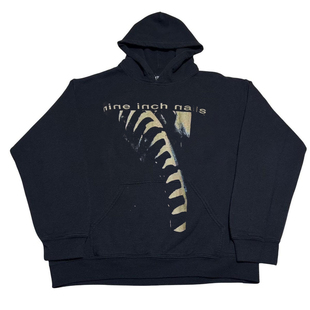 NIN九寸钉乐队重磅面料宽松落肩版型oldschool印花无性别连帽卫衣