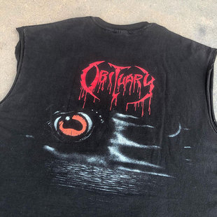 OBITUARY生死簿Cause of Death死亡金属Vintage美式砍袖T恤