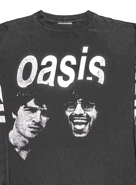 Green洲乐队Liam Gallagher 90s Vintage高街穿搭长袖T恤