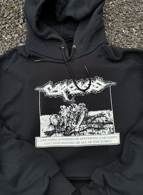 Carcass 摇滚乐队专辑Flesh Ripping Sonic Torment减龄连帽卫衣