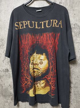 神碑合唱团Sepultura1996专辑海报Roots高街T恤vintage重磅短袖