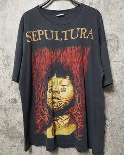 神碑合唱团Sepultura1996专辑海报Roots高街T恤vintage重磅短袖