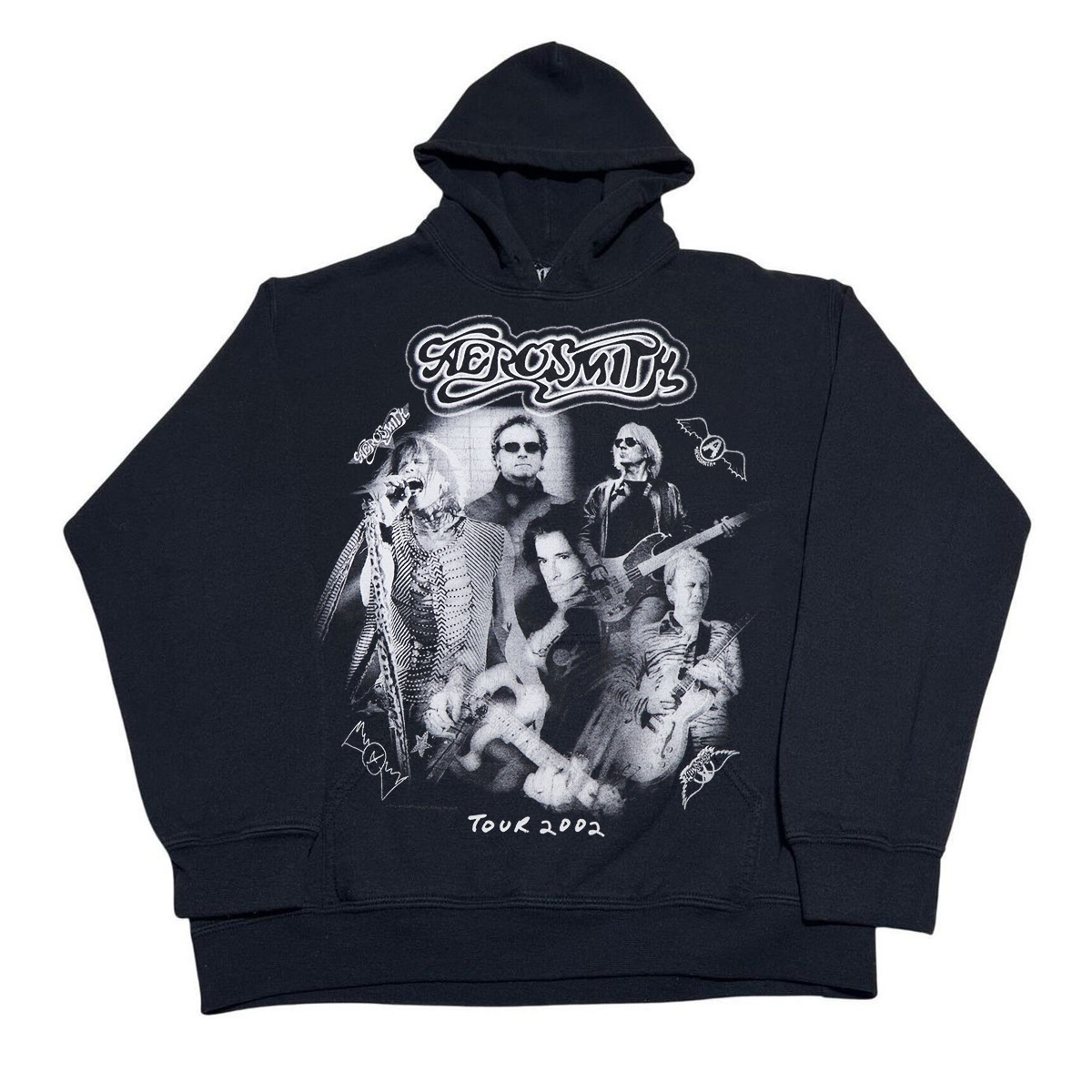 Aerosmith空中铁匠乐队oldschool宽松落肩复古流行感十足连帽卫衣