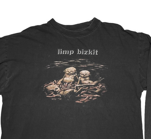 极其稀有！Limp Bizkit 2000专辑Hot Dog重磅水洗破坏高街长袖T恤