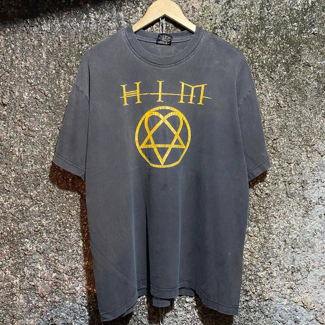 him恶魔陛下合唱团哥特古着vintage摇滚乐队短袖t恤复古重磅水洗