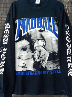 Madball乐队音乐专辑Demonstrating My Style封面主题重磅长袖T恤