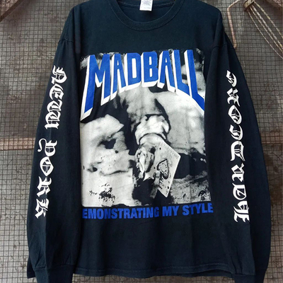 Madball乐队音乐专辑Demonstrating My Style封面主题重磅长袖T恤