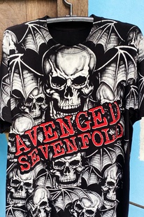 Avenged Sevenfold black tee七级炼狱暗黑骷髅硬核个性短袖T恤